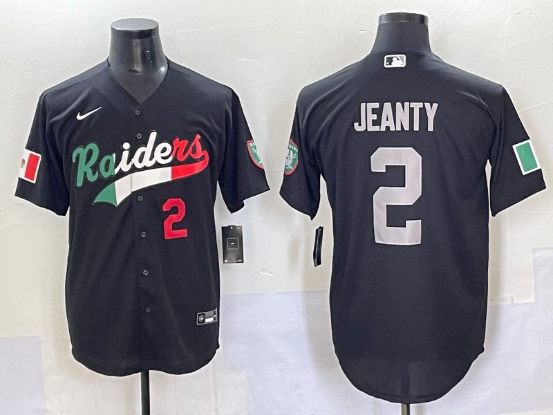 Men 2025 Oakland Raiders #2 Jeanty Black Joint Name Nike Limited NFL Jersey style 7034->->NFL Jersey